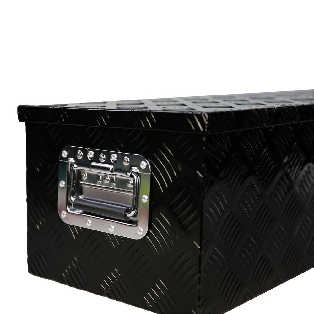 22 Gal. Aluminum Deck Box, Truck Tool Long Box with Side Handle, Lock and 2 Keys - Hercitys