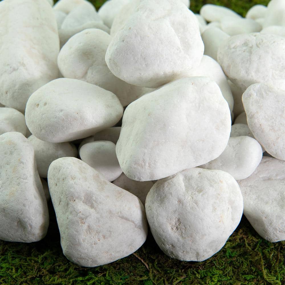 0.25 cu. ft. 1/4 in. Porcelain White Rock Pebbles for Potted Plants, Gardening and Succulents - Hercitys