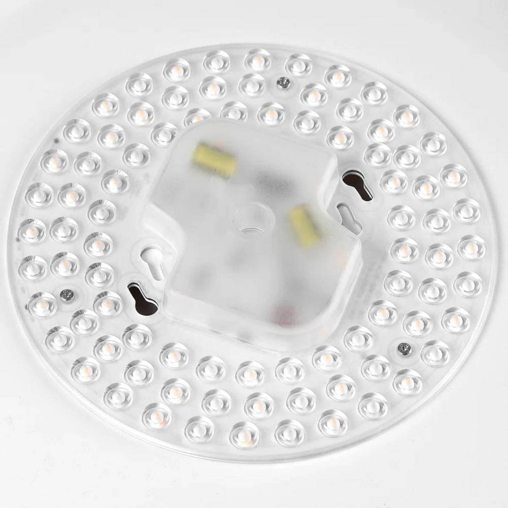 13 in. 25-Watt Modern Black Integrated LED Flush Mount with White Acrylic Shade - Hercitys