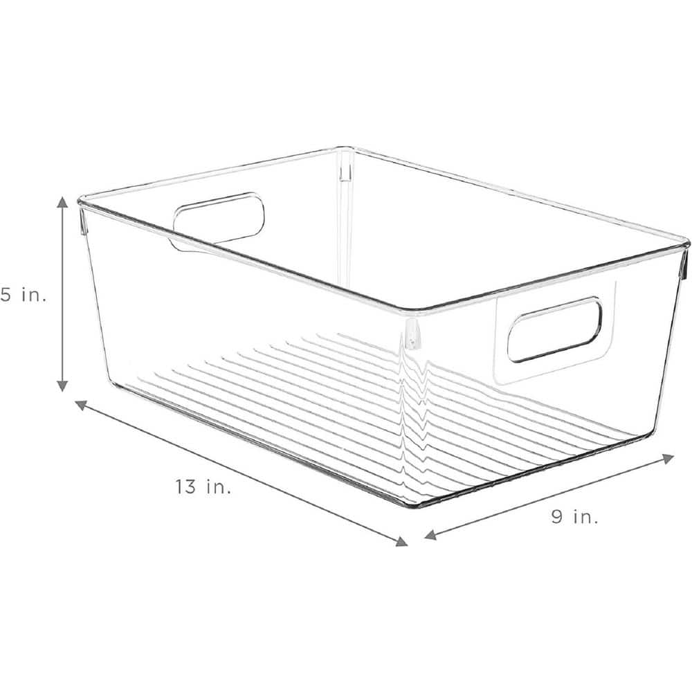 3-Pack Clear Plastic Stackable Pantry Organizer Set Storage Bins for Fridge - Hercitys