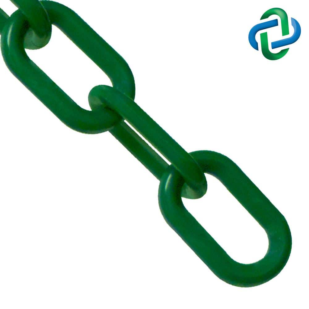 2 in. (54 mm) x 25 ft. Evergreen Heavy-Duty Plastic Barrier Chain - Hercitys