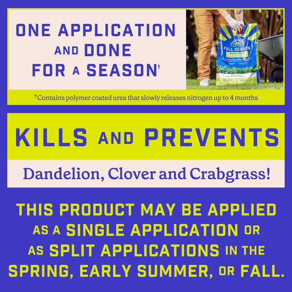 14.4 lbs. 4,000 sq. ft. Full Season Weed and Feed Lawn Fertilizer Granules Plus Crabgrass Control 25-0-8 - Hercitys