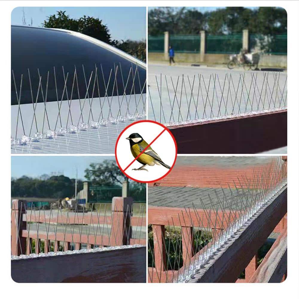 26 ft. Stainless Steel Bird Spikes for Deterring Small Bird, Crows and Woodpeckers - Hercitys