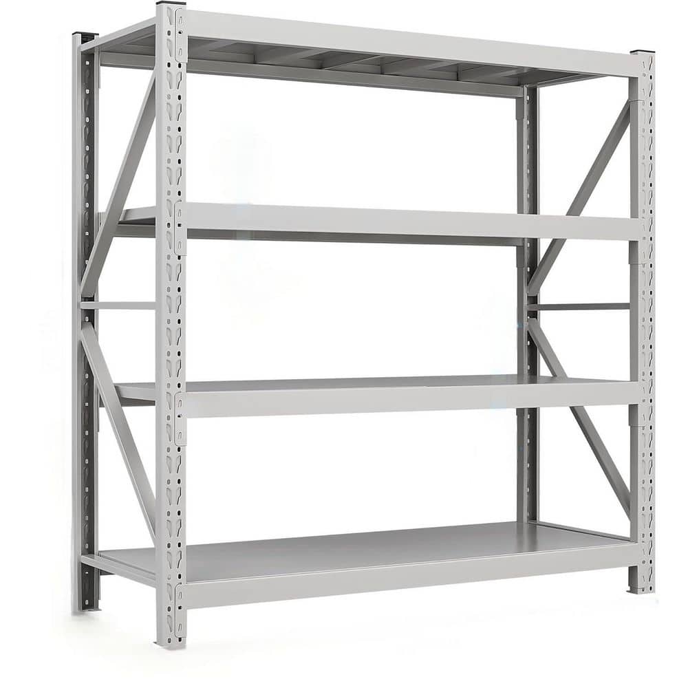 4-Tier Kitchen Pantry, 3600 lbs. Capacity Garage Storage Shelves Heavy Duty- White - Hercitys