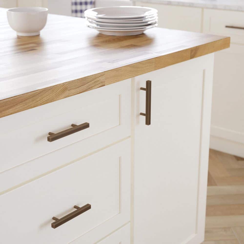 (10-Pack) Square Bar 3 in. (76 mm) Modern Matte Bronze Cabinet Handle Drawer Bar Pulls - Hercitys