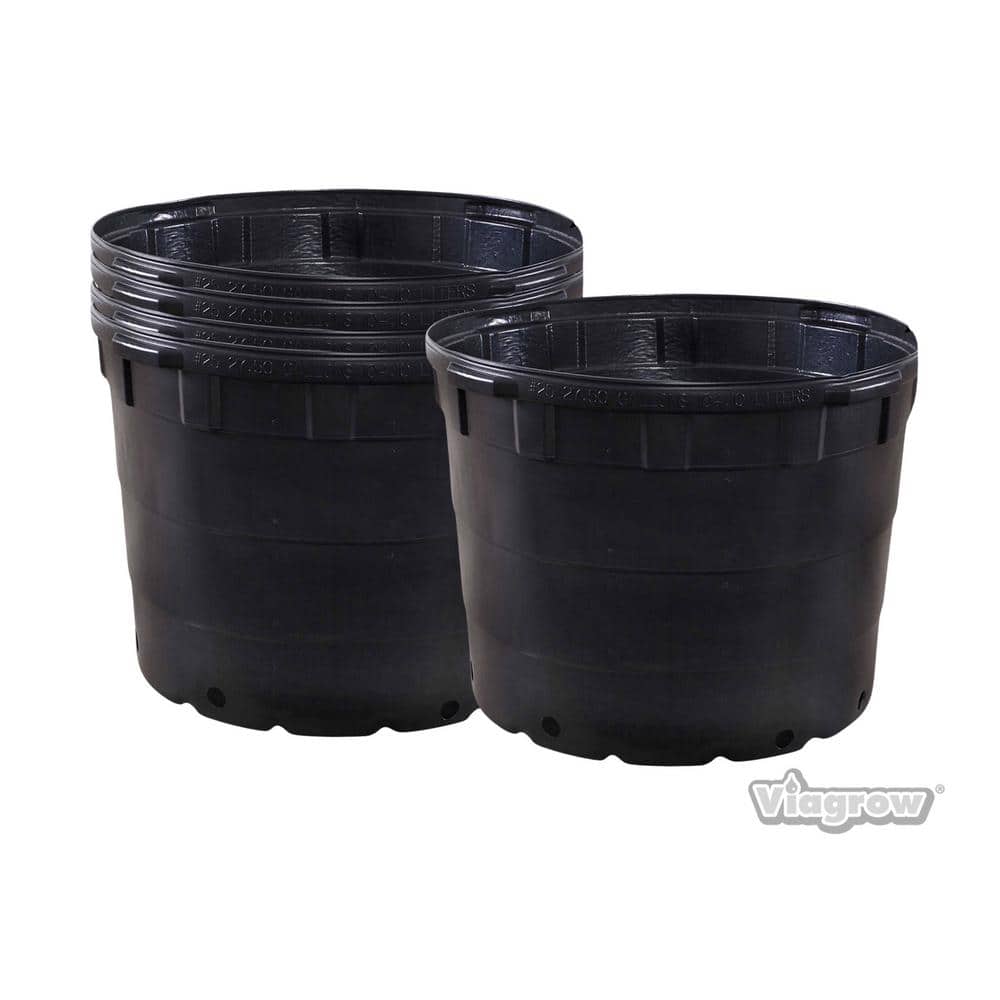 25 Gal. Plastic Round Nursery Pots – 25.14 Actual Gallons / 95.17 Liters / 24 in. W x 18 in. H (5-Pack) - Hercitys