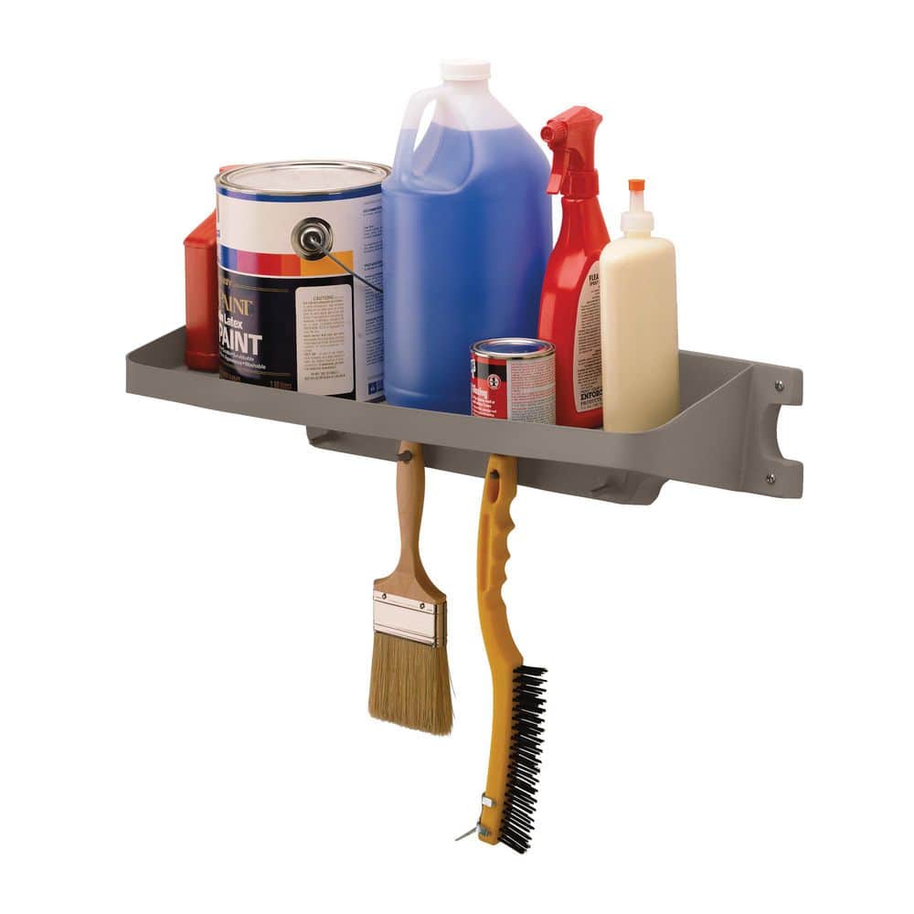 25 in. Wall Mount Utility Hook Plastic Storage Shelf with 30 lb. Capacity (6-pack) - Hercitys