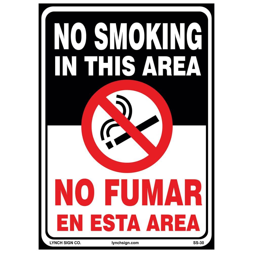 10 in. x 14 in. No Smoking Bilingual Sign Printed on More Durable Longer-Lasting Thicker Styrene Plastic. - Hercitys