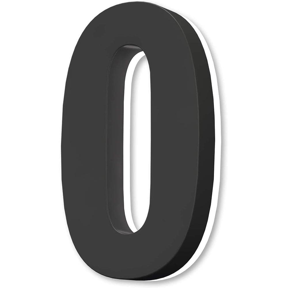 5 in. Black Stainless Steel Hand-Polished LED Backlit House Number 0 - Hercitys