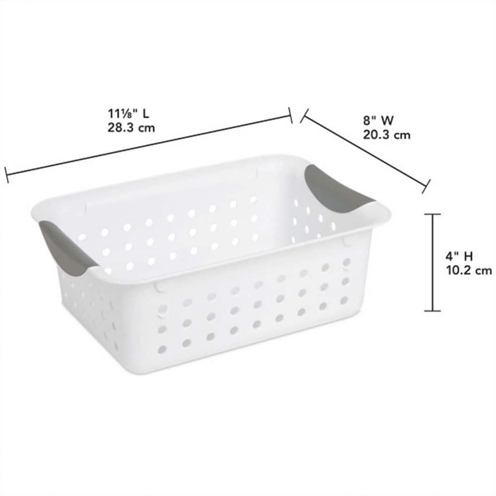 16228012 Small Ultra Plastic Storage Organizer Basket, White (36-Pack) - Hercitys