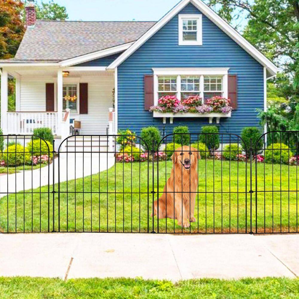 24 in. Rustproof Metal Wire Decorative Garden Fence Panels No Dig Outdoor Dog Fence Barrier for Yard and Patio - Hercitys