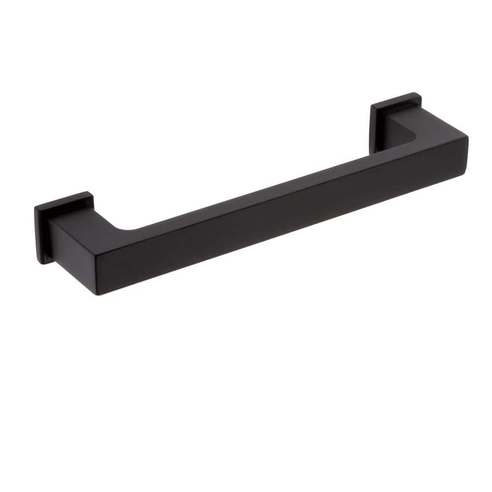 10-Pack Chelsey 4 in. (102 mm) Center-to-Center Classic Matte Black Bar Drawer Pull - Hercitys