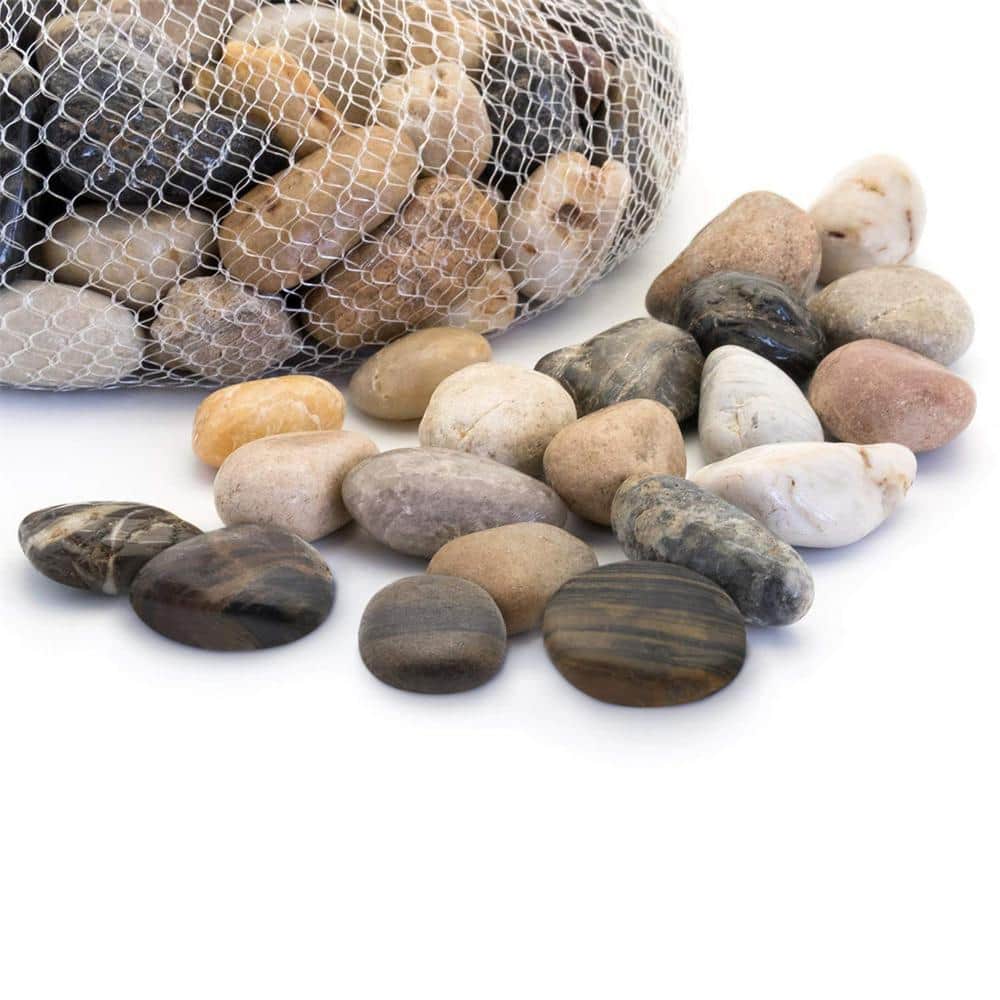 0.1 cu. ft. Multi-Colored Medium Decorative Pebbles 5 lbs. 3/4 in.-2 in. Landscape Rocks - Hercitys