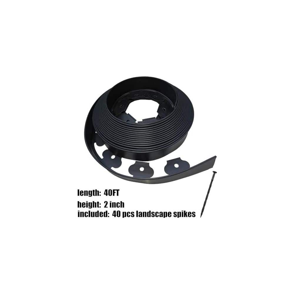 40 ft. Landscape Edging with 40 Spikes, No Dig Lawn Border for Gardens - Hercitys