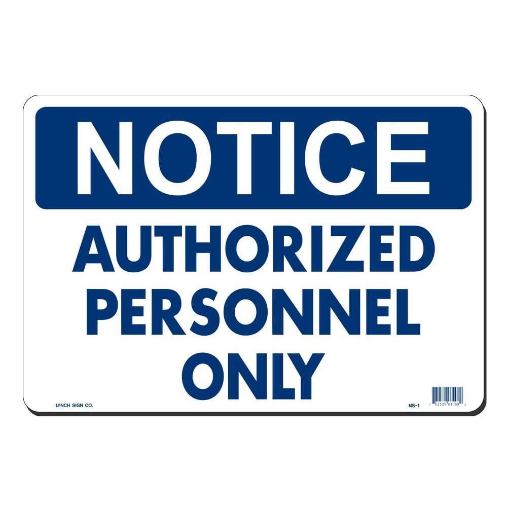 14 in. x 10 in. Notice Authorized Personnel Only Sign Printed on More Durable, Thicker, Longer Lasting Styrene Plastic - Hercitys
