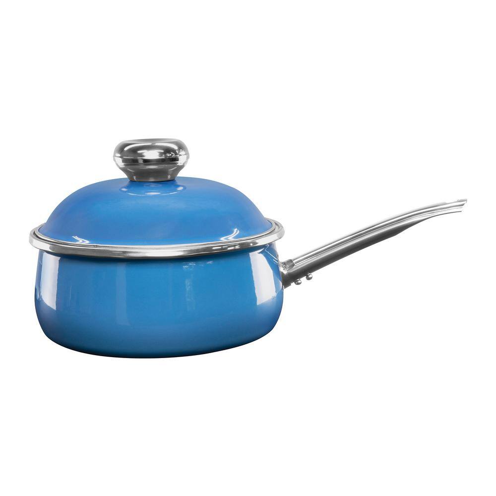 3.2 qt. Enamel on Steel Saucepan in Blue - Hercitys