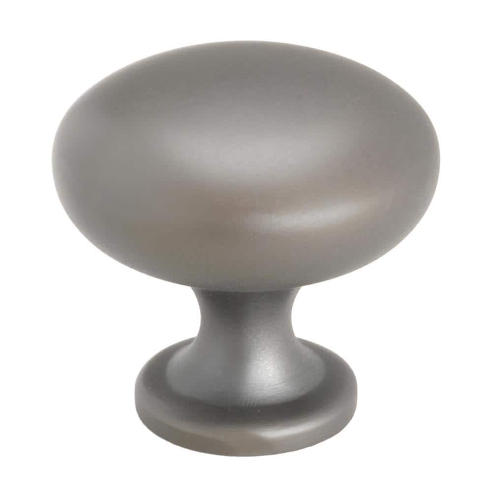 1-1/8 in. Graphite Finish Classic Round Solid Cabinet Knobs (10-Pack) - Hercitys