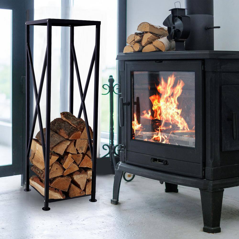 14.5 in. Decorative Firewood Storage Log Rack Holder for Outdoor Indoor - Hercitys