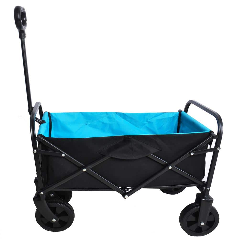 1.5 cu. ft. Steel Garden Cart, Black and Blue - Hercitys