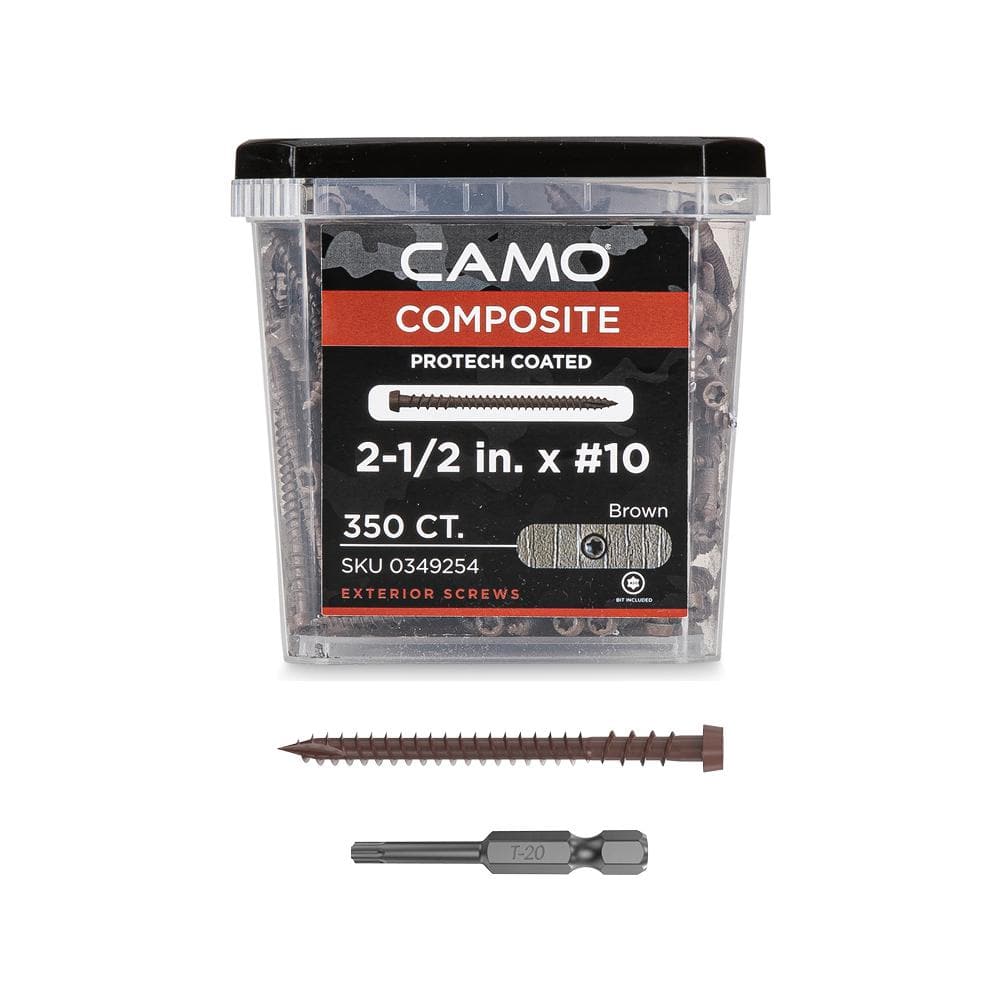 #10 2-1/2 in. Brown Star Drive Trim-Head Composite Deck Screw (350-Count) - Hercitys