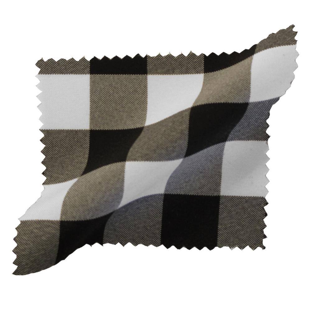 14 in. x 108 in. White and Black Polyester Gingham Checkered Table Runner - Hercitys