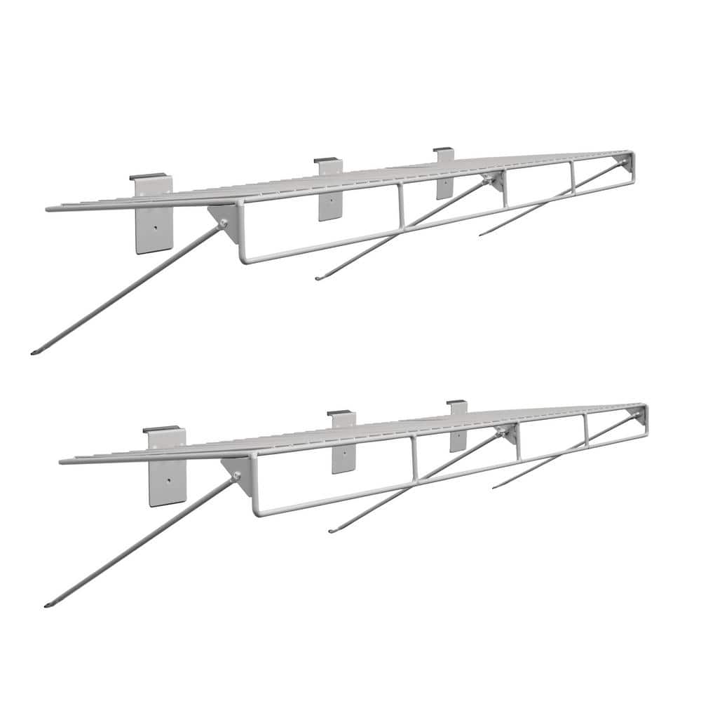 48 in. L x 12 in. W Slatwall Wire Shelf with Rail (2-Pack) - Hercitys