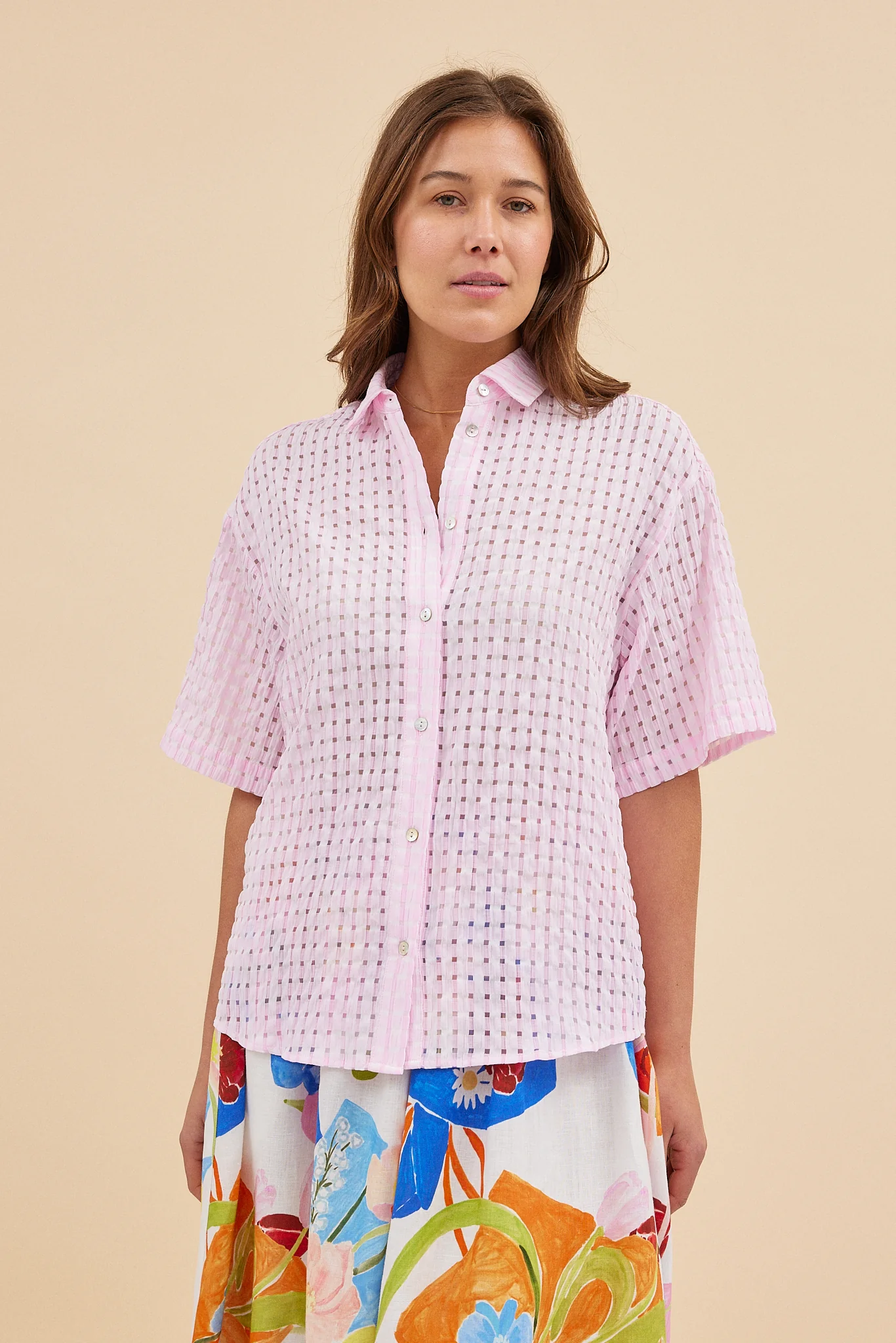 HOLIDAY SHIRT - PEONY CHECK - Hercitys