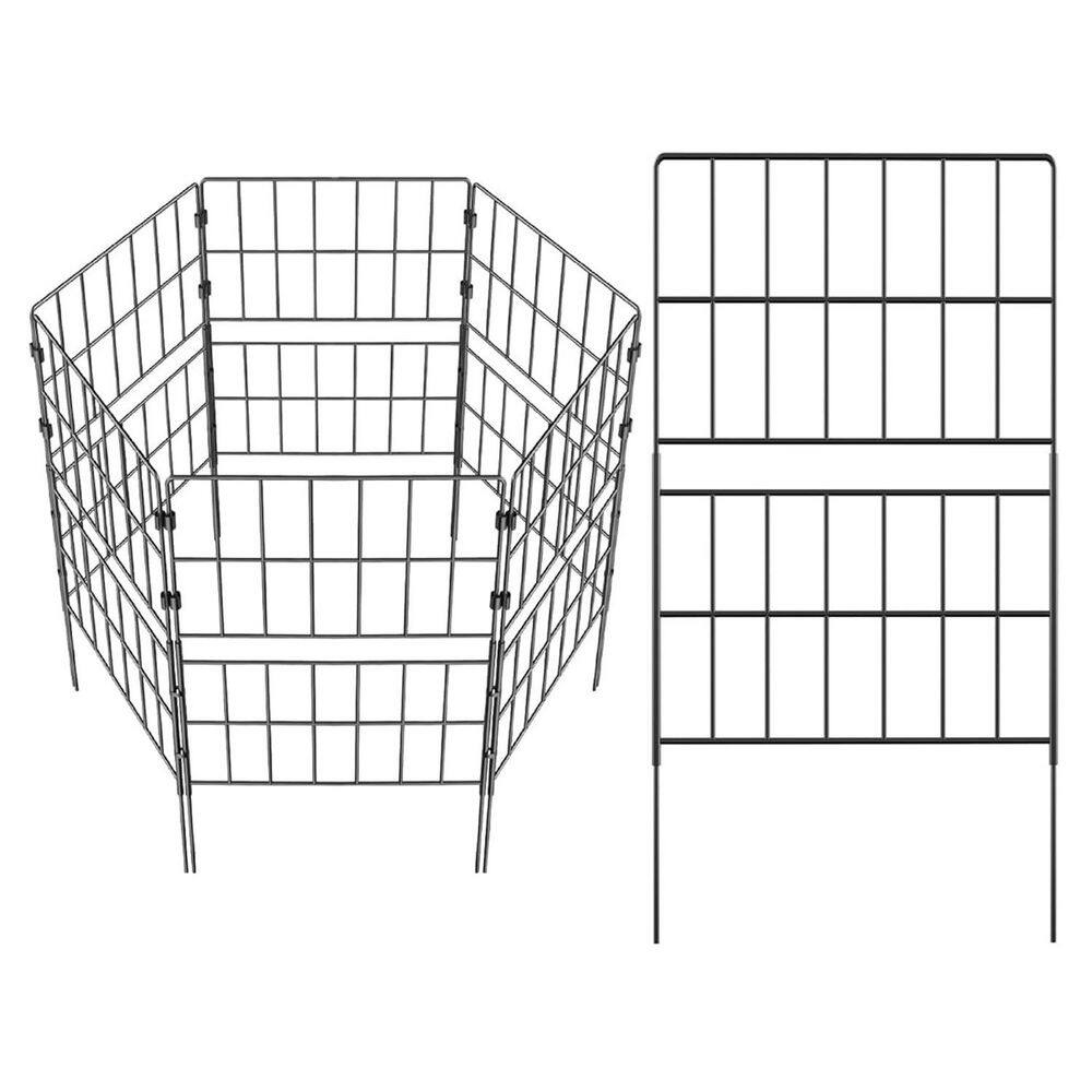 31.5 Inch H Metal Wire Decorative Garden Fence Panels No Dig Animal Barrier 10 ft. L 7 Pack - Hercitys