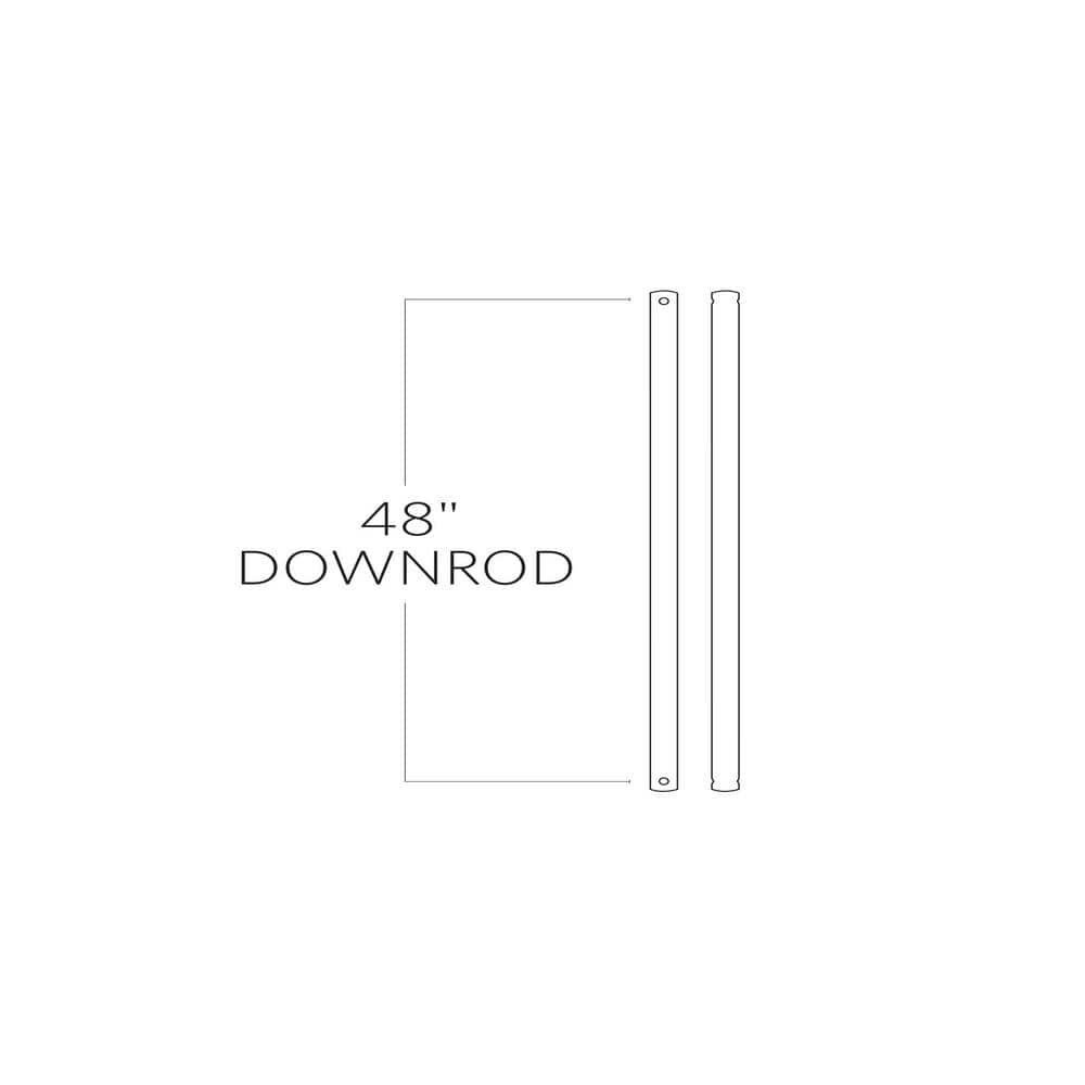 48 in. Matte Black Extension Downrod, 1/2 in. Inside Diameter - Hercitys