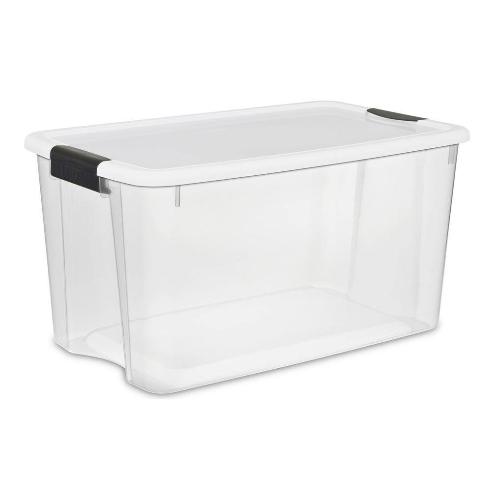 116 and 70 Quart Ultra Latching Storage Tote Container Clear (4 Pack) - Hercitys