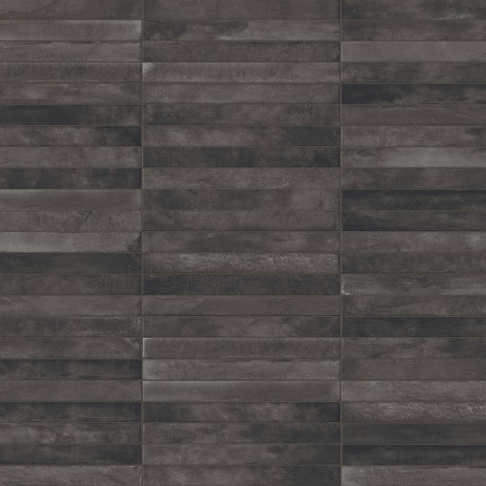 Sedona Charcoal 1-7/8 in. x 17-3/4 in. Porcelain Floor and Wall Tile (8.29 sq. ft./Case) - Hercitys