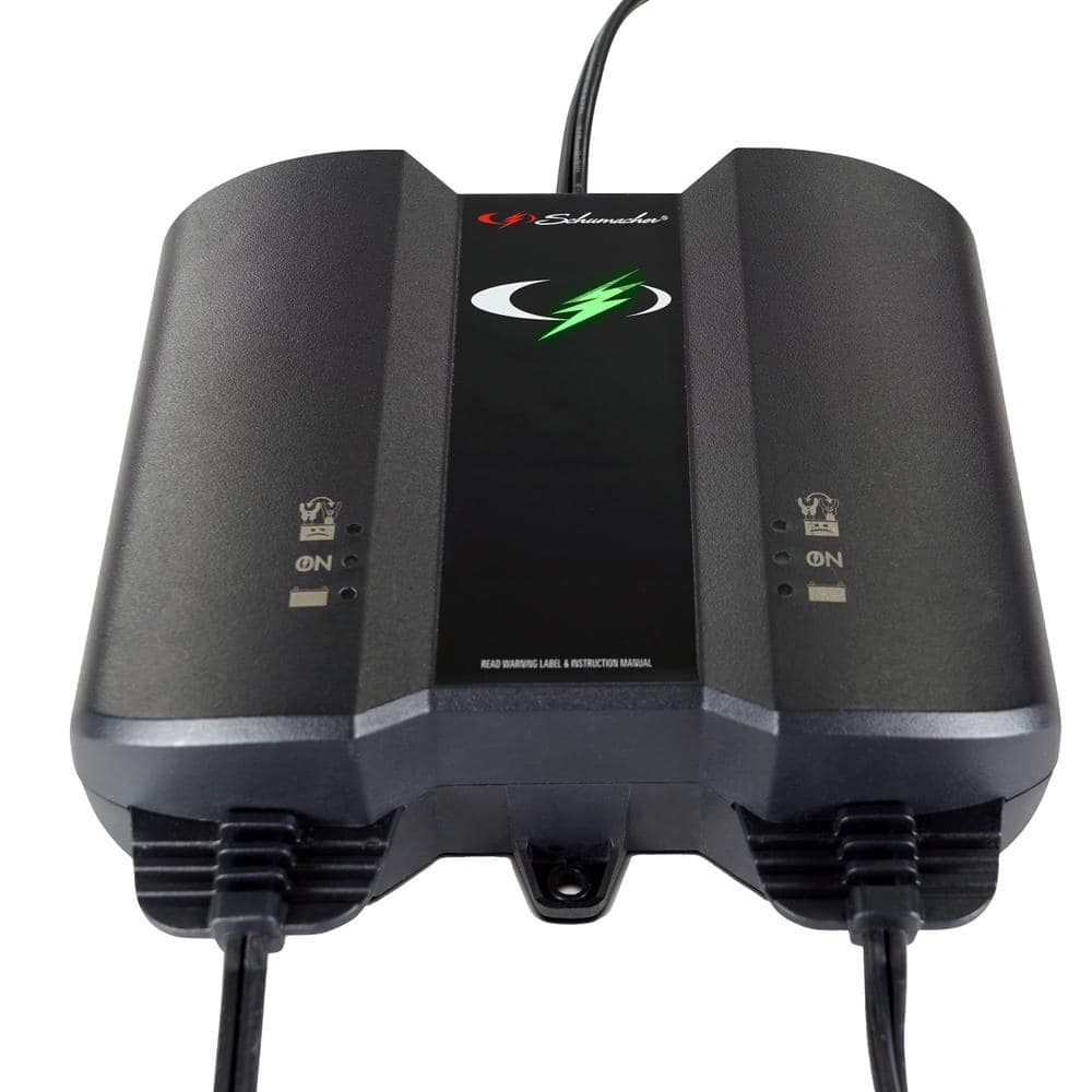 Automotive 6 Volt and 12 Volt 2 Amp Two-Bank Battery Charger and Maintainer, Fully Automatic, Charges Simultaneously - Hercitys