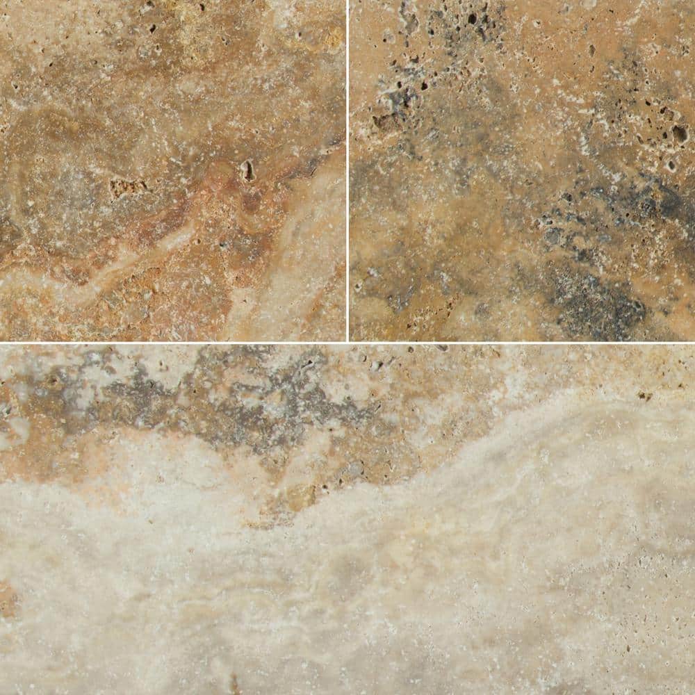 Porcini Gold 3 cm. x 16 in. x 24 in.Tumbled Travertine Paver Tile (2.66 sq. ft.) - Hercitys