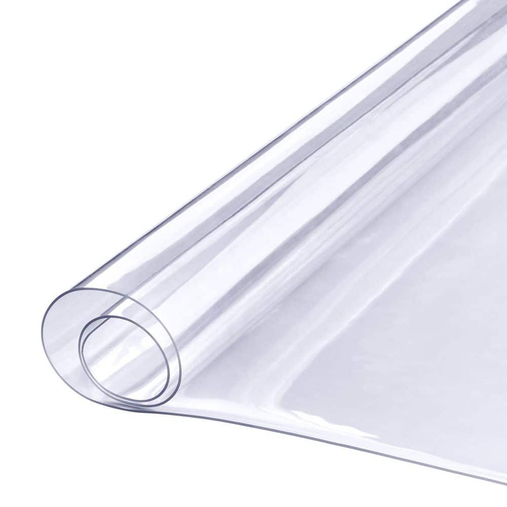 Clear Table Cover Protector, 18 x 36 in. Rectangle Table Cover, 1.5 mm Thick PVC Plastic Tablecloth, Waterproof - Hercitys