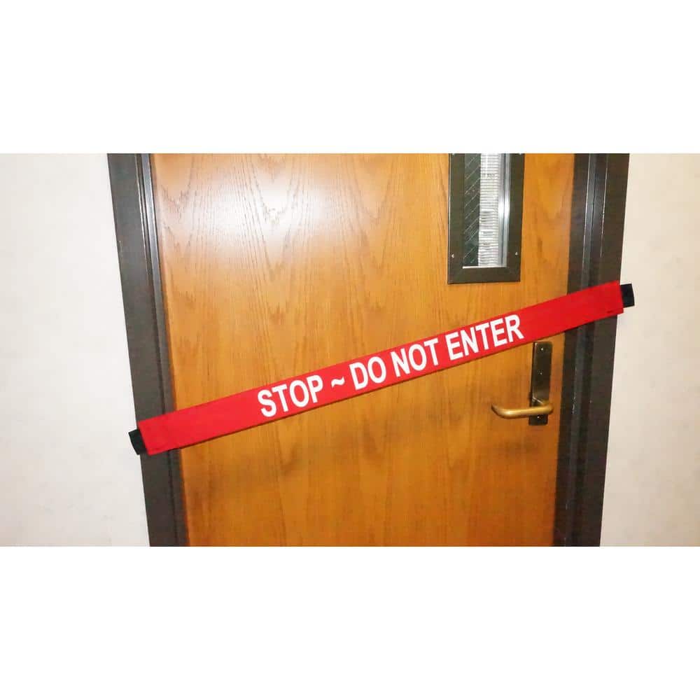 Nylon Stop Do Not Enter Safety Banner with Magnetic Ends. Fits up to a 51 in. Extra-Wide Doorway - Hercitys