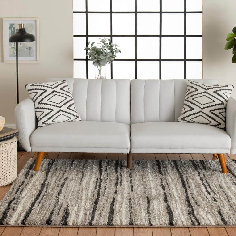 Shoreline Brown/Ivory 5 ft. x 7 ft. Striped Area Rug - Hercitys