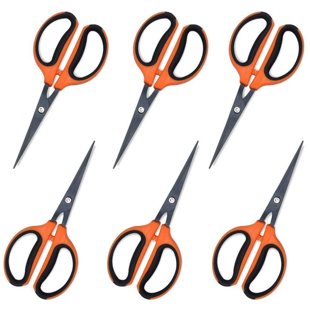 7.2 in. Trimming Scissors Teflon Coated Non Stick Blades Pruning Shears Gardening Hand Pruning Snips 6 Packs - Hercitys