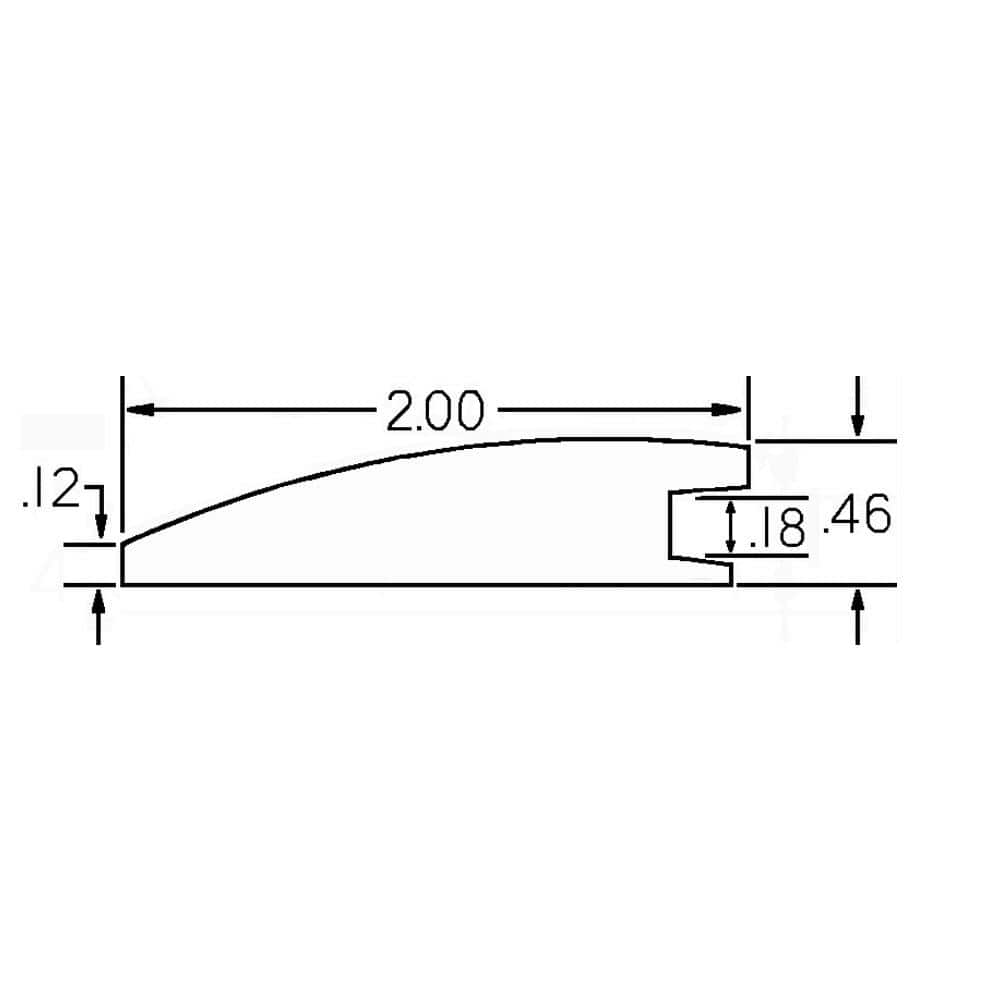 Olof 0.38 in. T x 2 in. W x 78 in. L Matte Wood Reducer - Hercitys