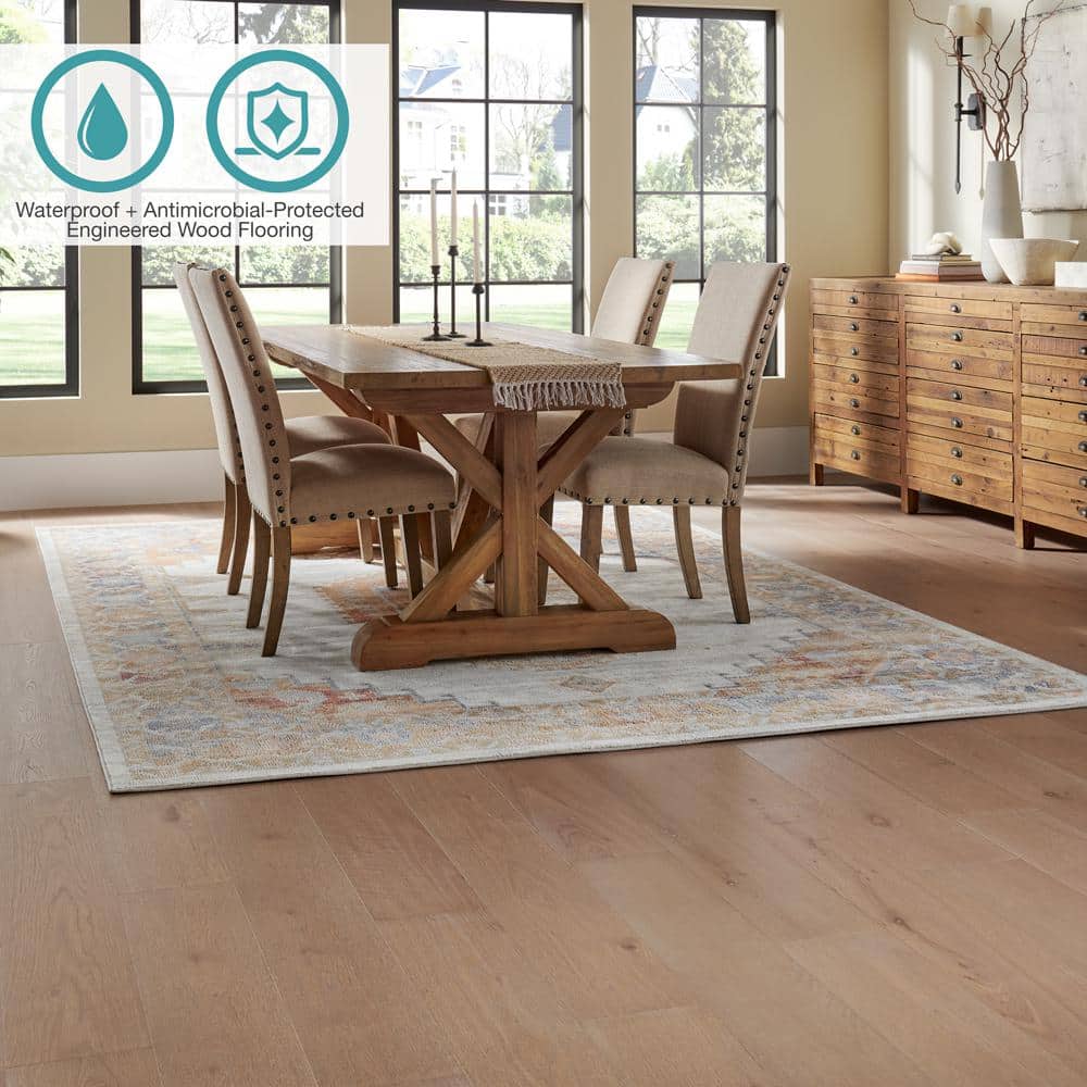 Defense+ Glen Canyon Oak 3/8 in. T x 7.5 in. W Click Lock Engineered Hardwood Flooring (24.54 sq. ft./Case) - Hercitys
