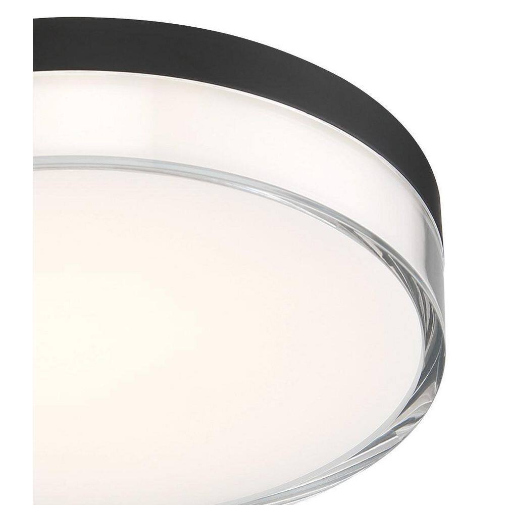 Vantage 7 in. 1-Light Black LED Flush Mount with Acrylic Shade - Hercitys