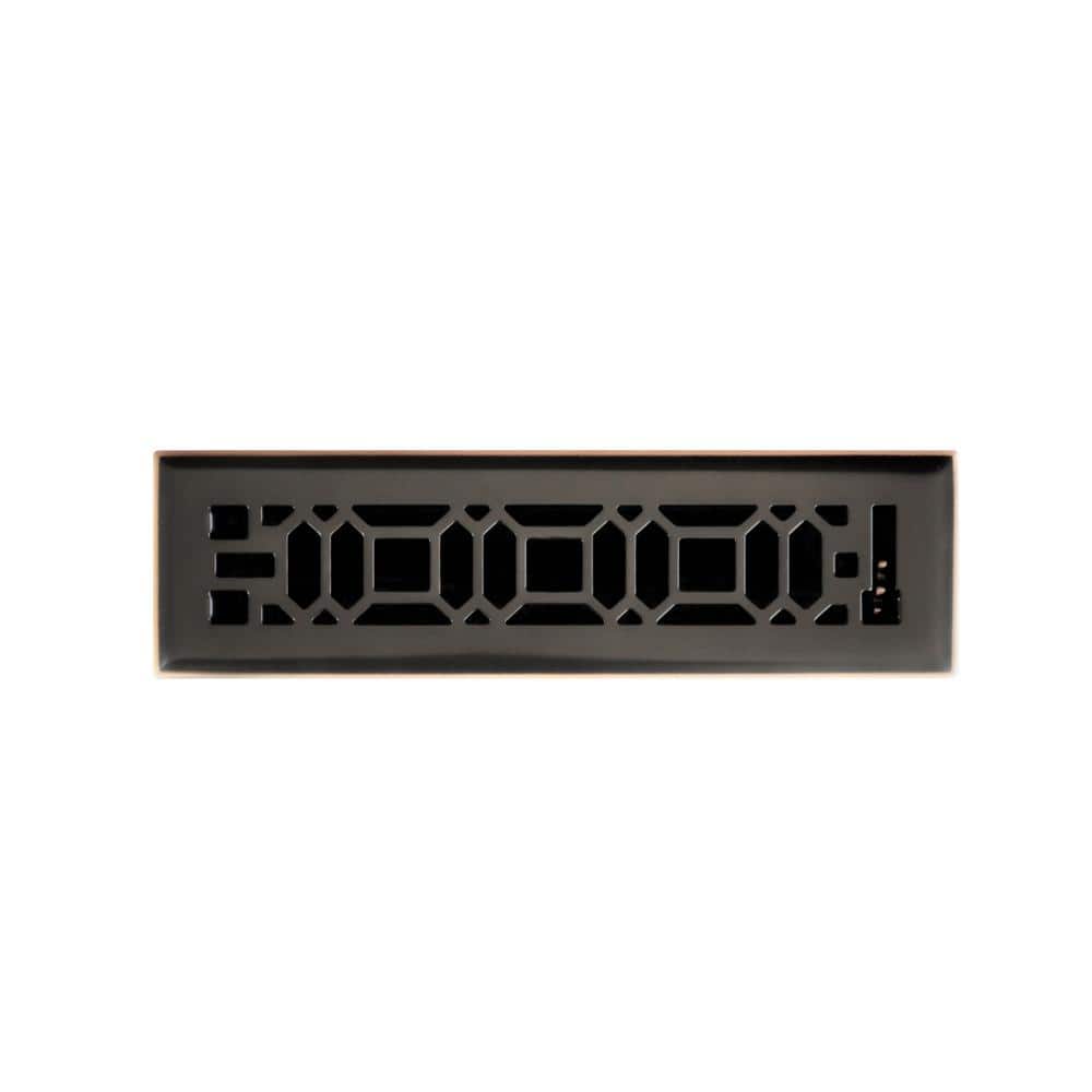 Oriental 2 in. x 12 in. Steel Floor Register in Oil Rubbed Bronze - Hercitys