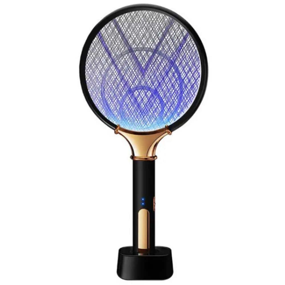 Indoor Rechargeable Electric Mosquito Racket Killer Electric Fly Swatter Cordless Bug Zapper Insects Racket in Black - Hercitys