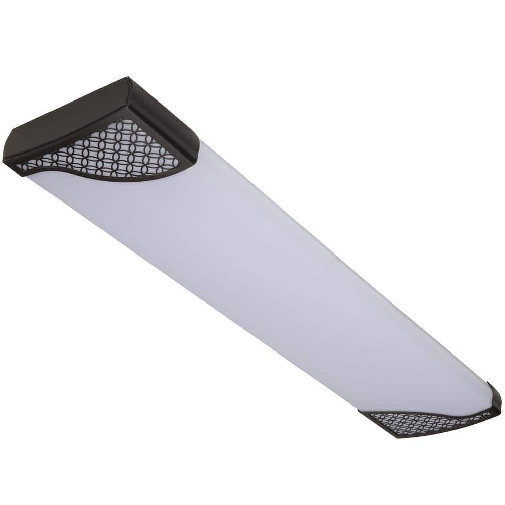 Victoria 48 in. x 10 in. Dark Bronze CCT Selectable LED Flush Mount Ceiling Light 4000 Dimmable Lumens - Hercitys