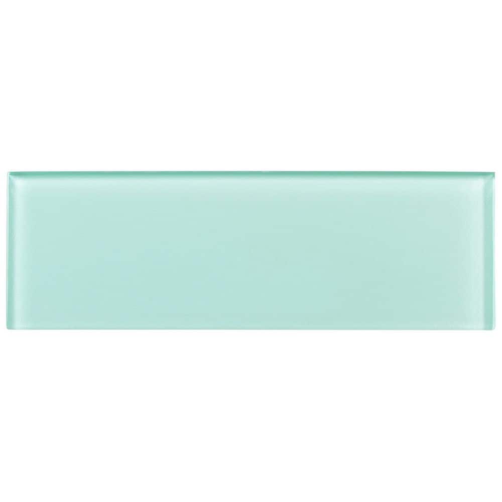 Enchant-Elle Bewitch Blue 4-in. x 12-in. Subway Polished Glass Wall and Floor Tile (4.88 sq. ft./Case) - Hercitys