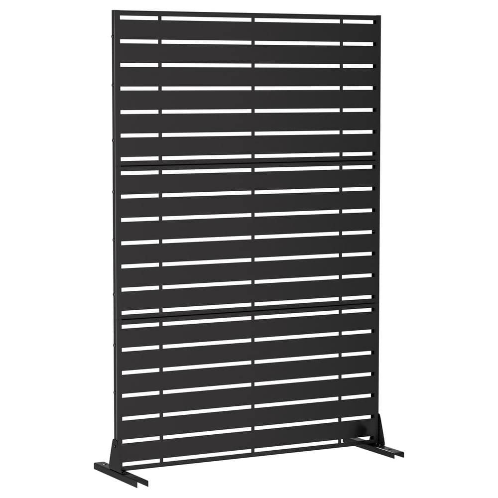 Adam 72 in. Galvanized Steel Garden Fence Outdoor Privacy Screen Garden Screen Panels in Black - Hercitys