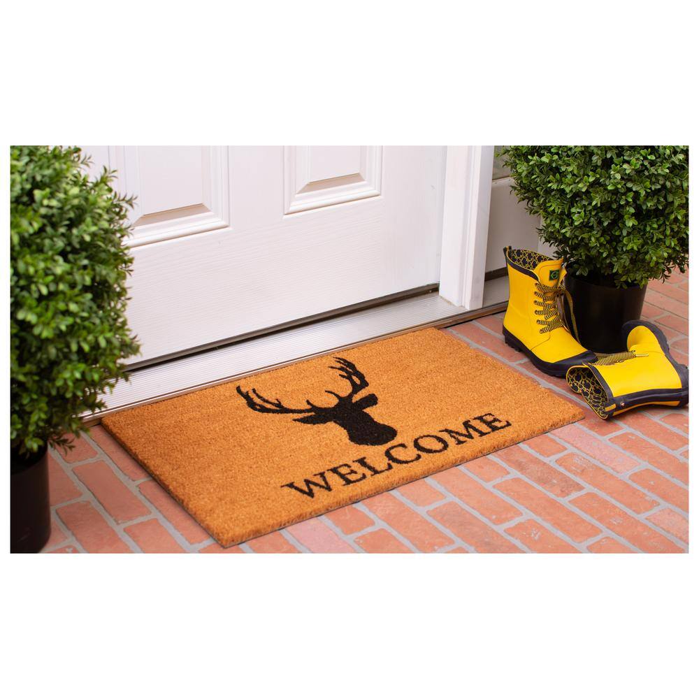 Deer Welcome 24 in. x 36 in. Door Mat - Hercitys
