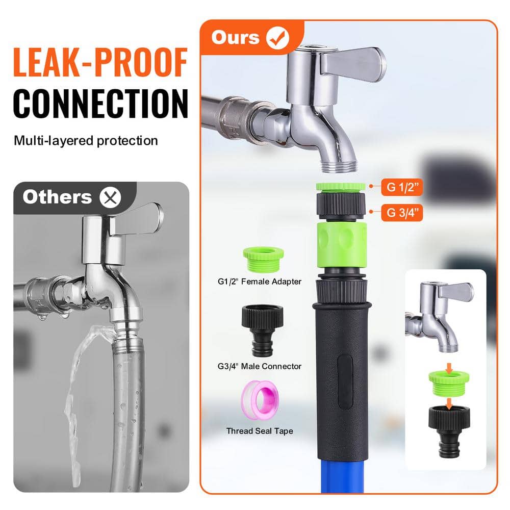 75 ft. Heated Water Hose for RV, Heated Drinking Water Hose Antifreeze to-45°F, Automatic Self-Regulating - Hercitys