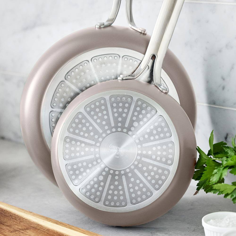 Nova 2-Piece 8 in. and 10 in. Ceramic Nonstick Frying Pan Set in Clay - Hercitys