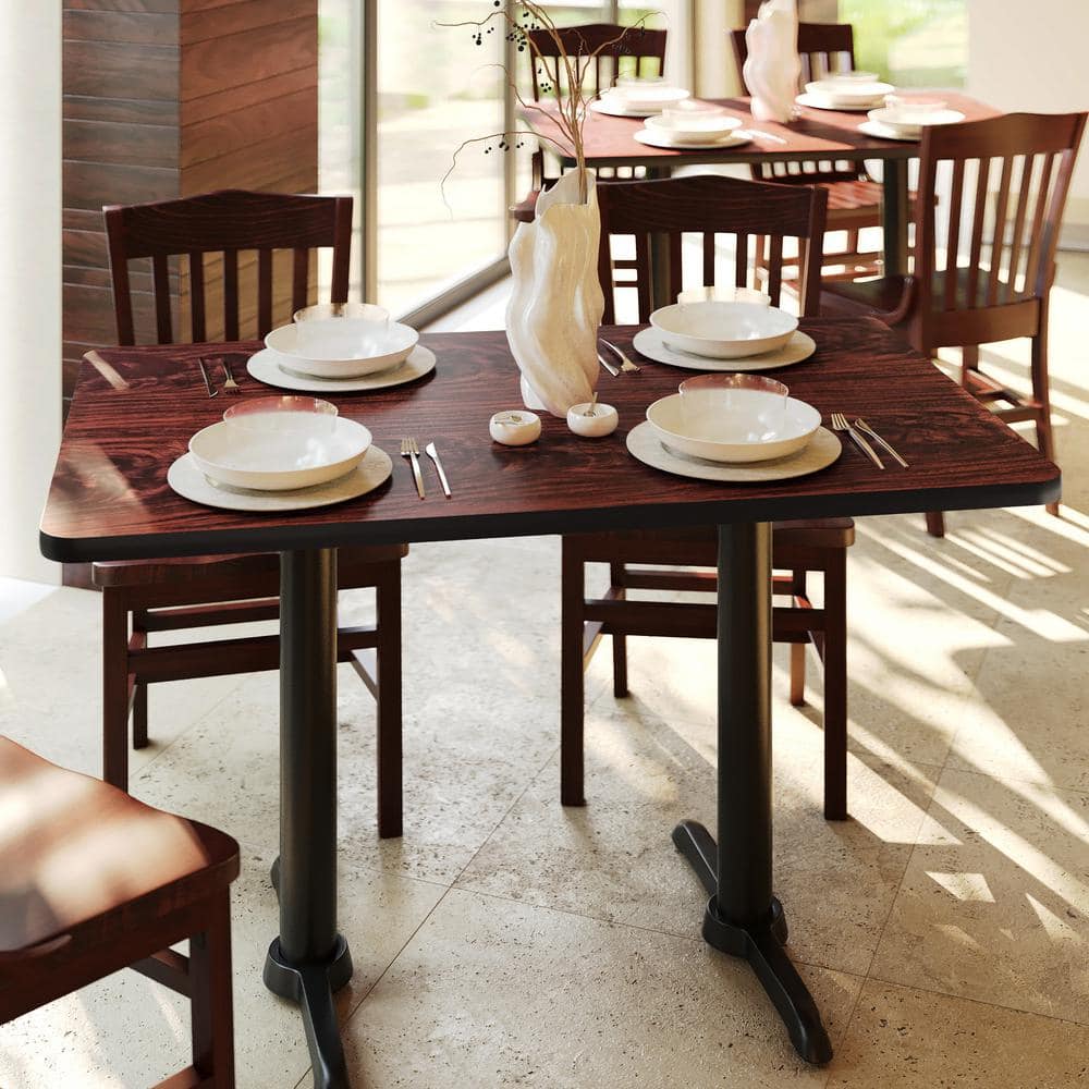Glenbrook 30 in. x 48 in. Black/Mahogany Rectangle Table Top with Reversible Laminate Top - Hercitys