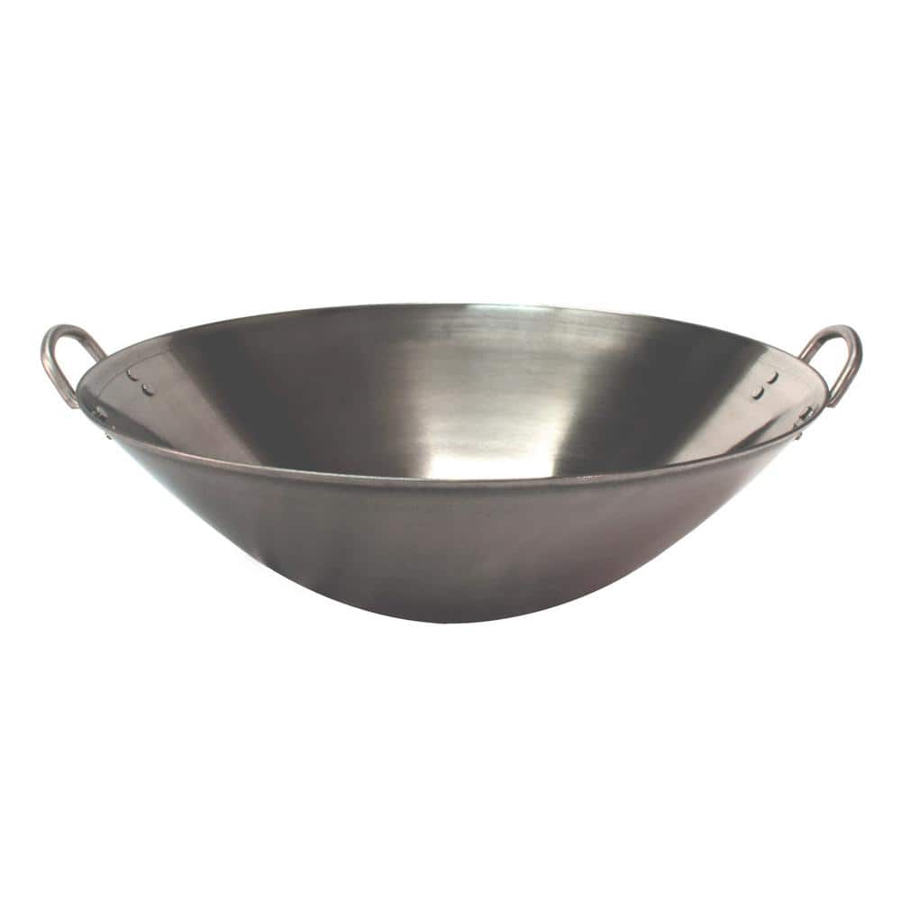 Large 18 in. Stainless Steel Induction Wok with Handles - Hercitys
